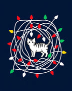 Whimsical Cat Caught In Lights Rug