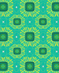Tech Circuit Teal Yellow Square Rug