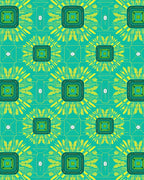Tech Circuit Teal Yellow Square Rug