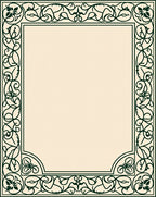 Dark Green Floral Vine Border Rug