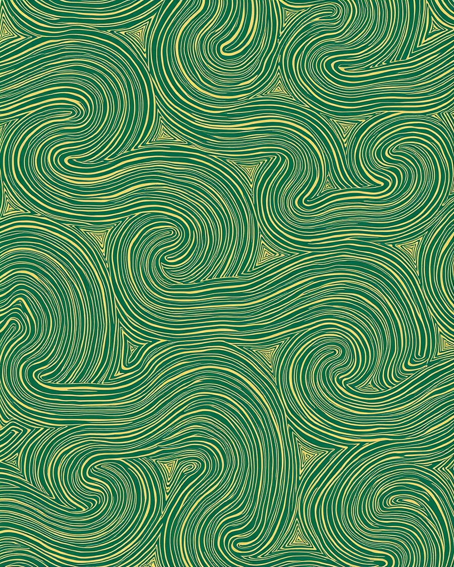 Emerald Swirl Triangles Abstract Texture Rug