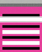 Bold Pink Black White Striped Rug