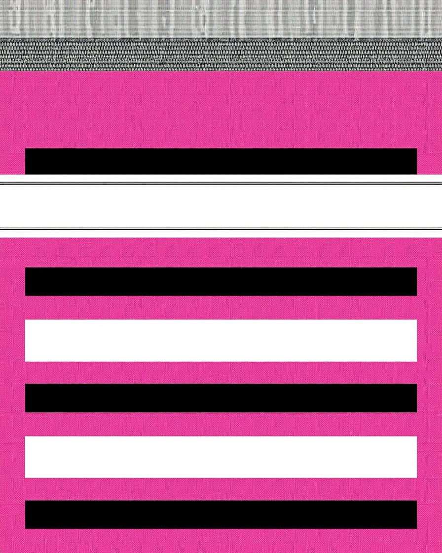 Bold Pink Black White Striped Rug