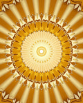 Golden Sunburst Medallion Bloom Rug
