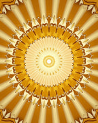 Golden Sunburst Medallion Bloom Rug