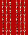 Crimson Red Ornate Vertical Medallion Rug
