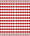 Bold Red Bordered Repeating Flowers Rug