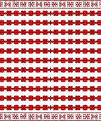 Bold Red Bordered Repeating Flowers Rug