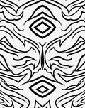 Bold Black Tribal Diamond Abstract Rug