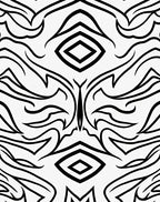 Bold Black Tribal Diamond Abstract Rug