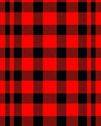 Bold Red Black Plaid Squares Rug