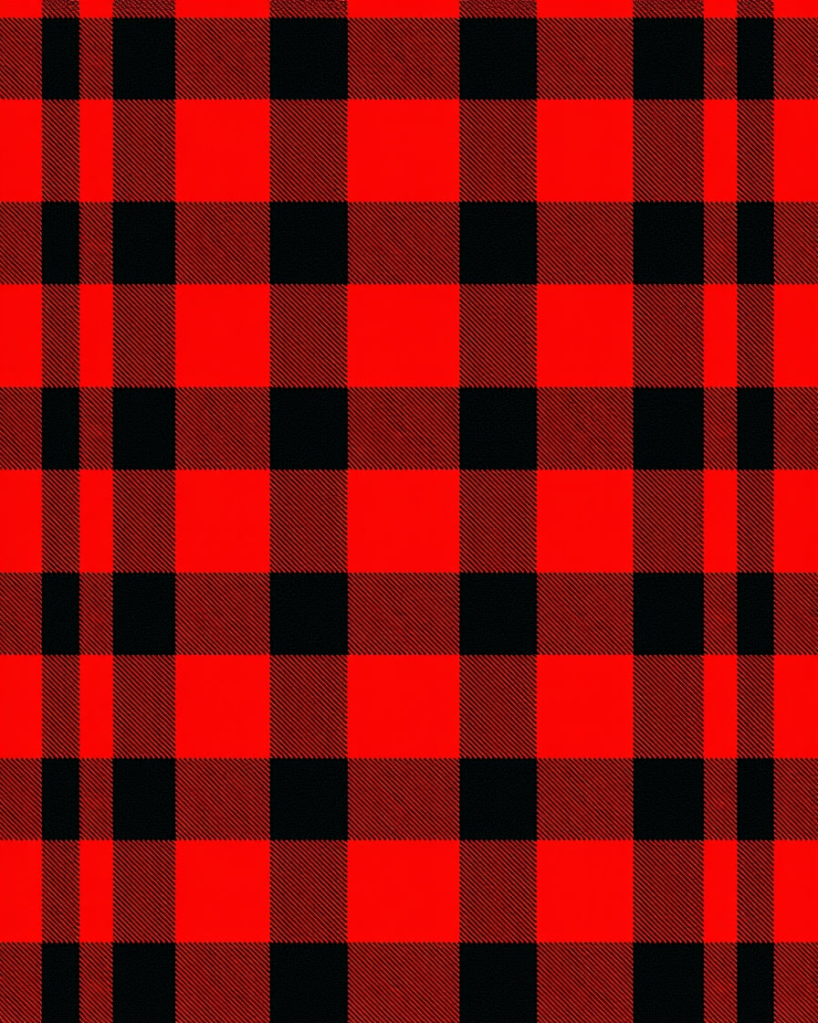 Bold Red Black Plaid Squares Rug