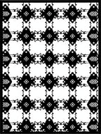 Bold Black Interlocking Diamond Geometric Rug