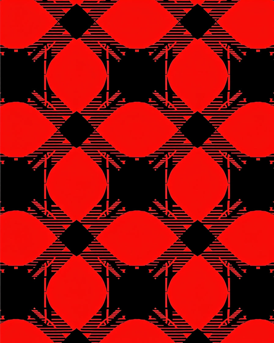 Bold Red Buffalo Check Diamond Rug