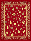 Crimson Gold Ornament Scatter Border Rug