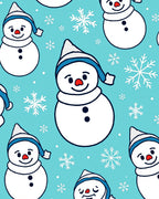 Cute Snowman Snowflakes Winter Scene Rug