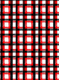 Red black white plaid squares Rug