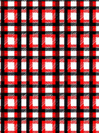 Red black white plaid squares Rug