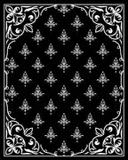 Classic White Acanthus Scroll Black Rug