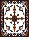 Ornate Black Bronze Floral Medallion Rug
