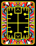 Bold Yellow Geometric Abstract Flow Rug
