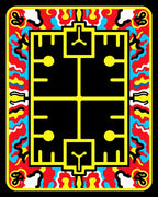 Bold Yellow Geometric Abstract Flow Rug