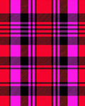 Vibrant Red Pink Black Plaid Rug