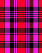 Vibrant Red Pink Black Plaid Rug