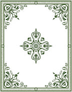 Art Nouveau Green Floral Scroll Rug