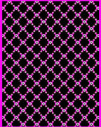 Pink Black Geometric Interlocking Shapes Rug