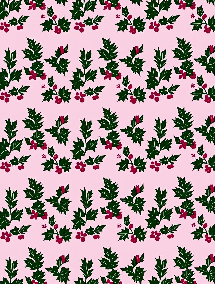 Festive Holly Berry Garland Rug
