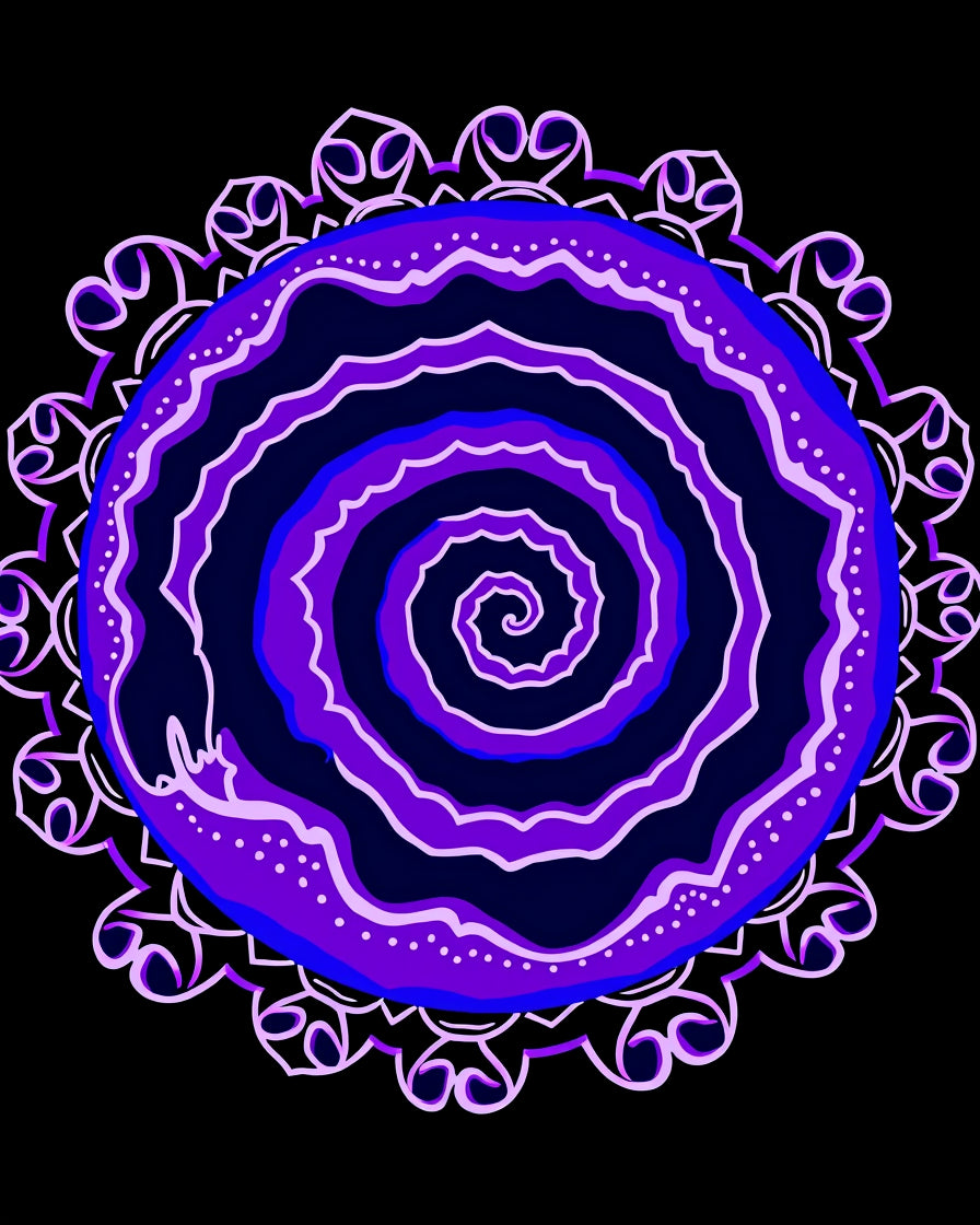 Radiant Purple Swirl Mandala Rug
