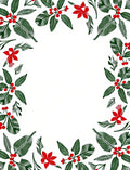 Festive Red Berry Leaf Border Rug