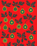 Crimson Evergreen Bauble Scatter Rug
