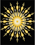 Radiant Yellow Sunburst Mandala Rug