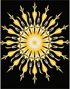 Radiant Yellow Sunburst Mandala Rug