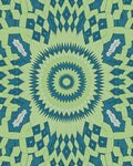 Mint Geometric Medallion Sunburst Rug