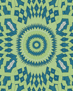 Mint Geometric Medallion Sunburst Rug