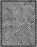 Geometric Black White Maze Rug
