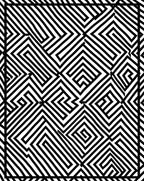 Geometric Black White Maze Rug