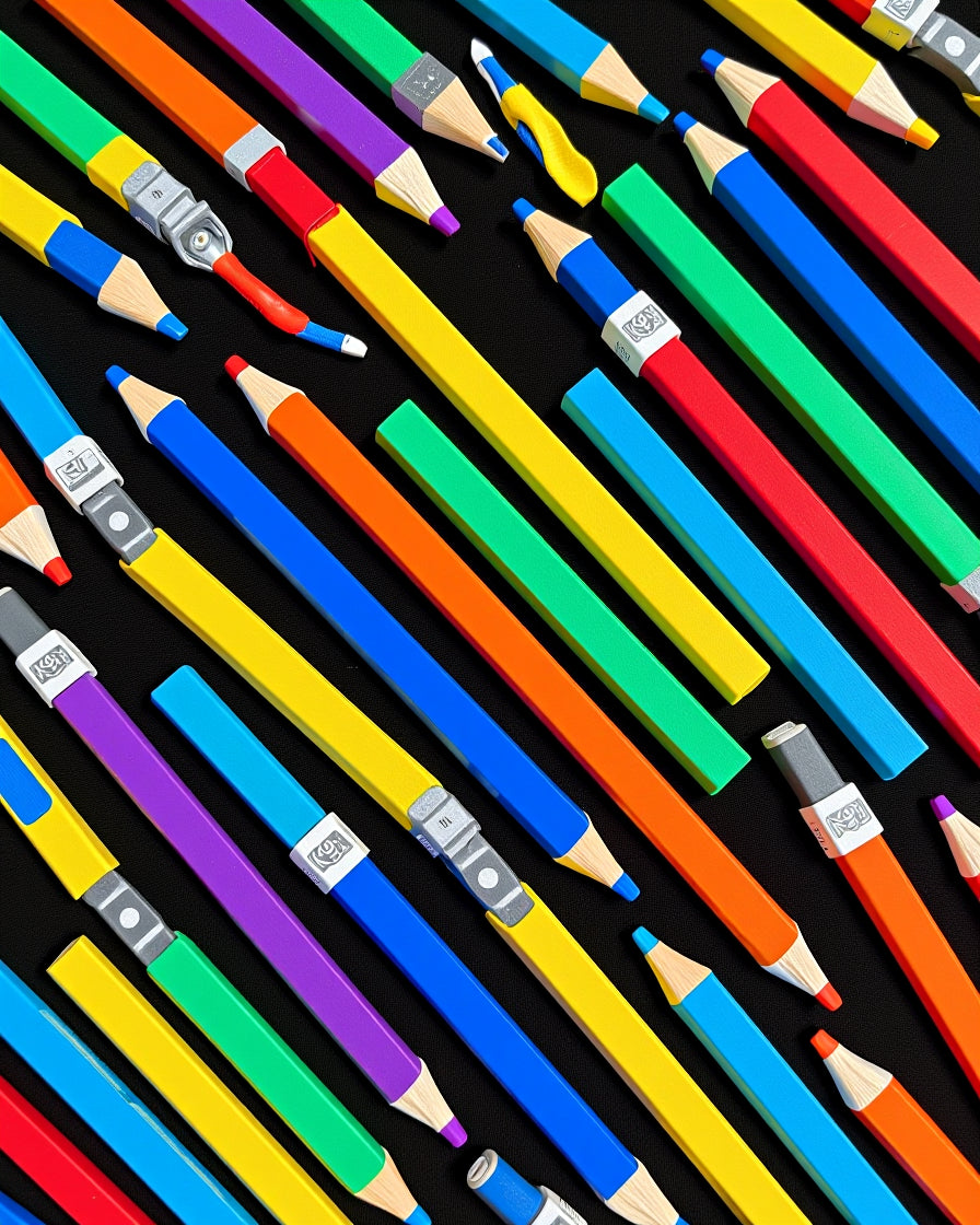 Diagonal Rainbow Pencil Arrangement Rug