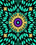 Vibrant Purple Gold Teal Starburst Rug