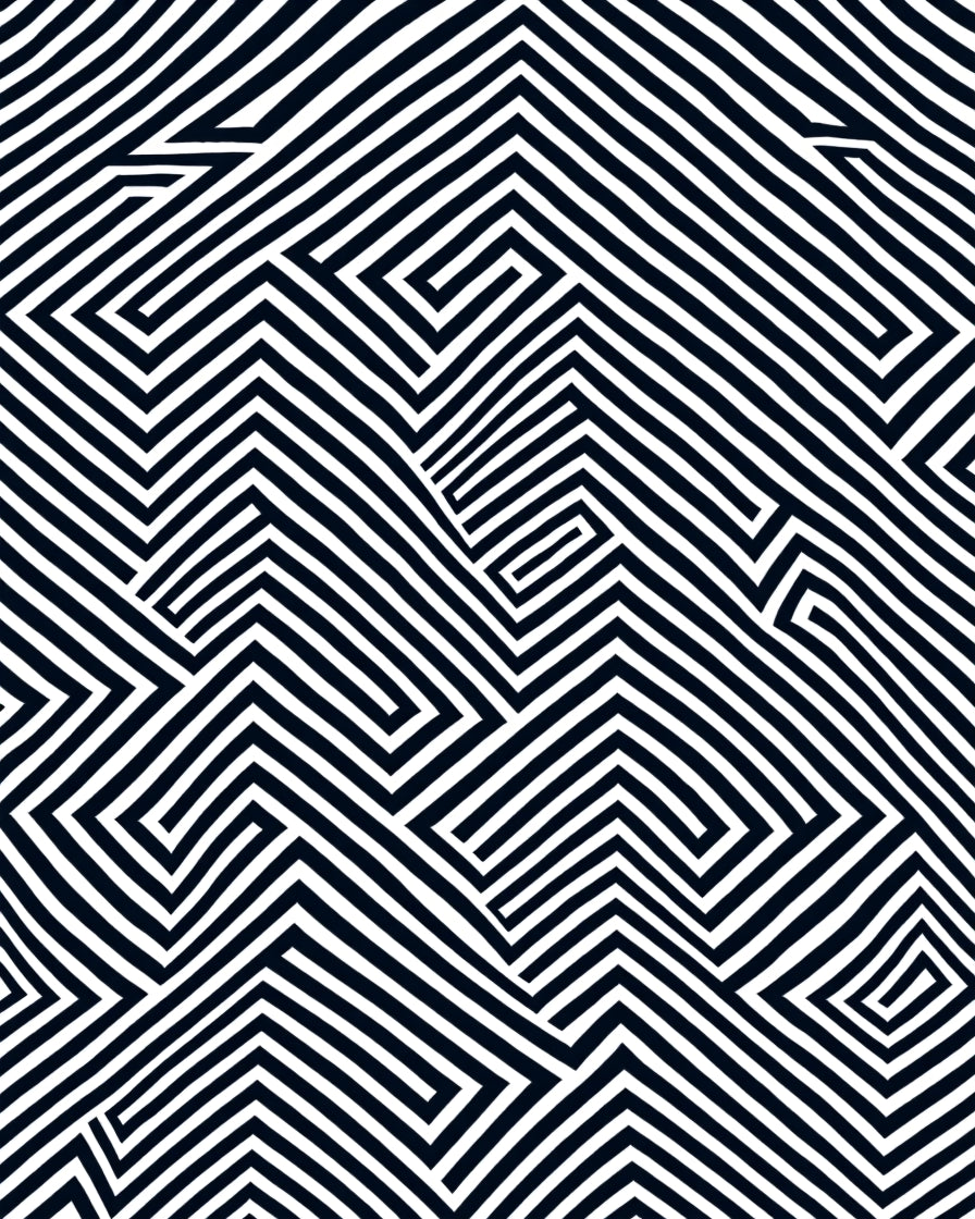 Bold Monochrome Linear Illusion Rug