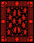 Red Festive Santa Claus Figures Rug