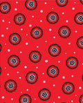 Red Flower Medallion Polka Dot Rug