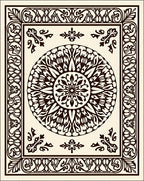 Intricate Cream Mandala Border Rug