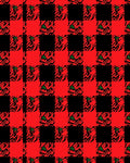 Crimson Black Abstract Plaid Rug