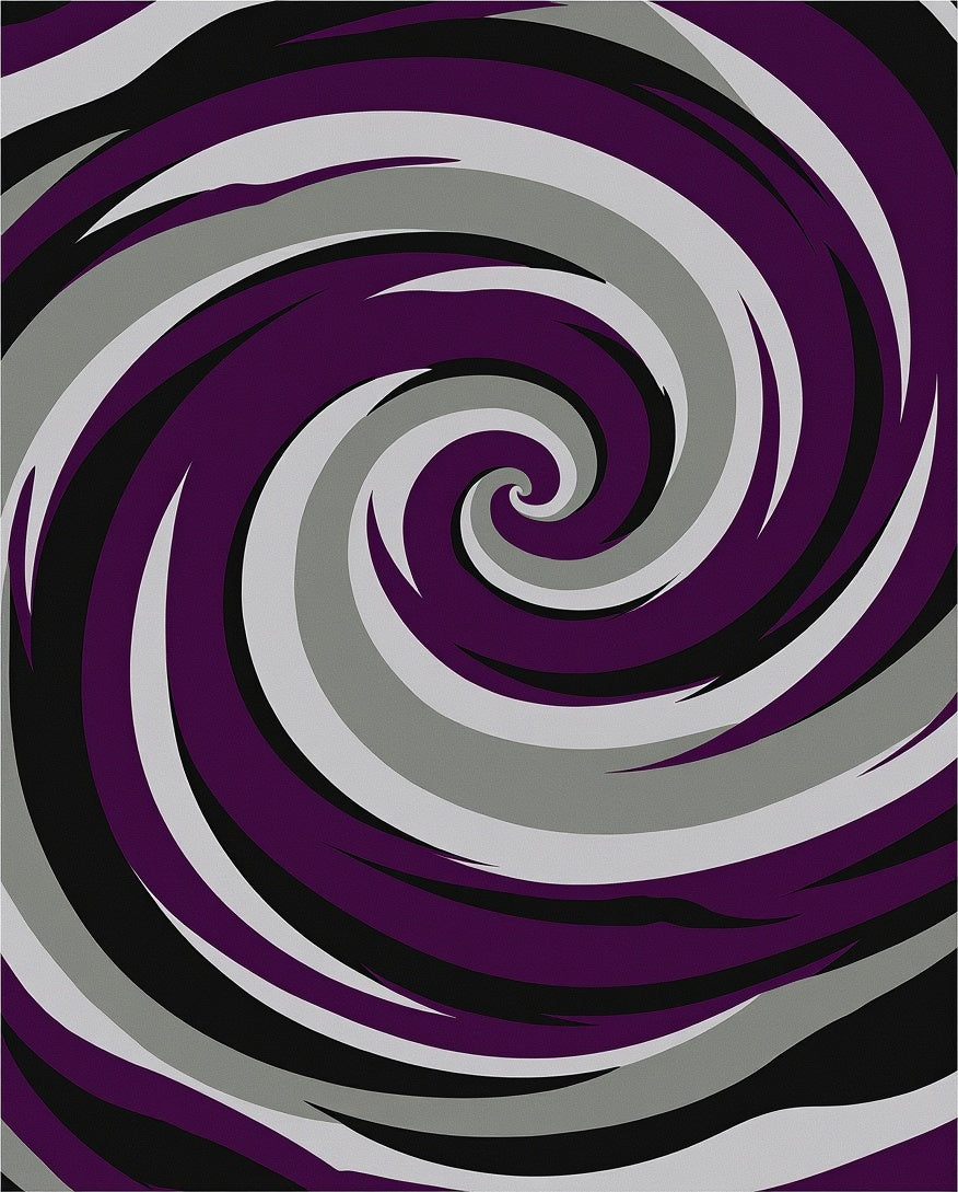 Deep Purple Gray Swirl Rug