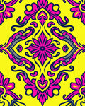 Vibrant Pink Floral Damask Jewel Tone Rug