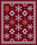 Rich Red Snowflake Winter Harmony Rug